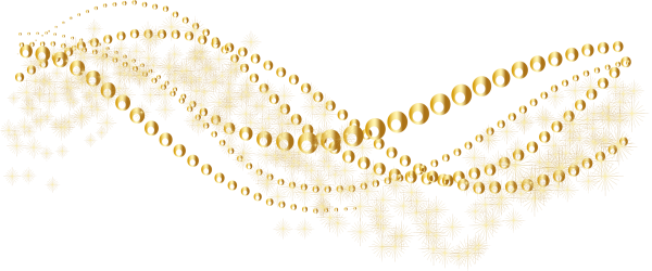 Золотые бусы на прозрачном фоне