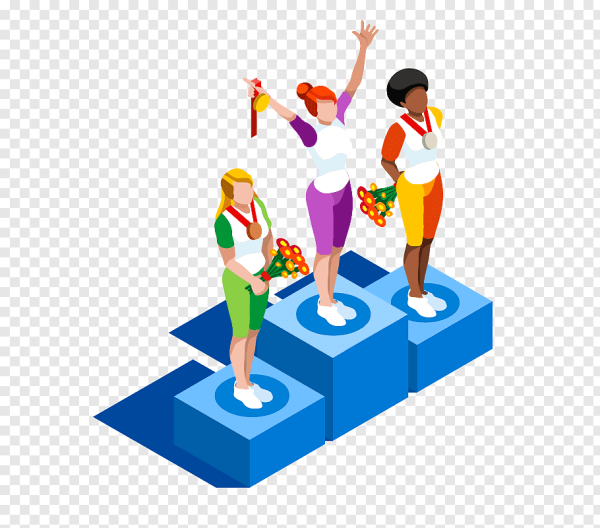 Три человека на пьедестале