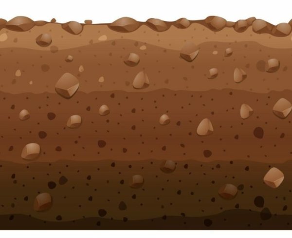 Нарисованная земля коричневая