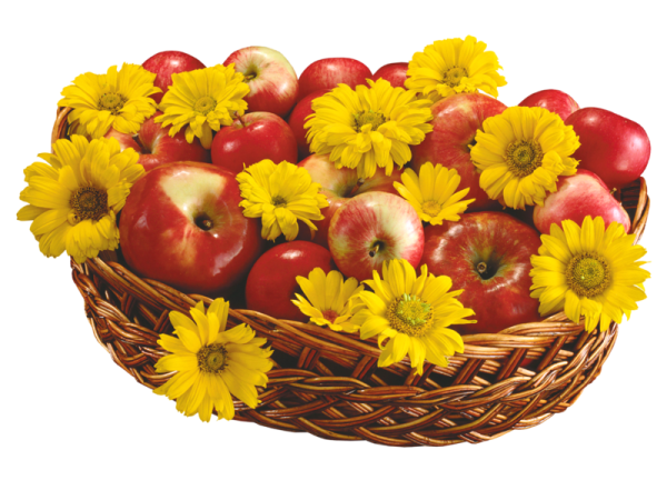 Осенняя корзинка с фруктами