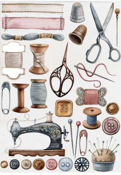 Швейная машинка Винтаж Ватерколор