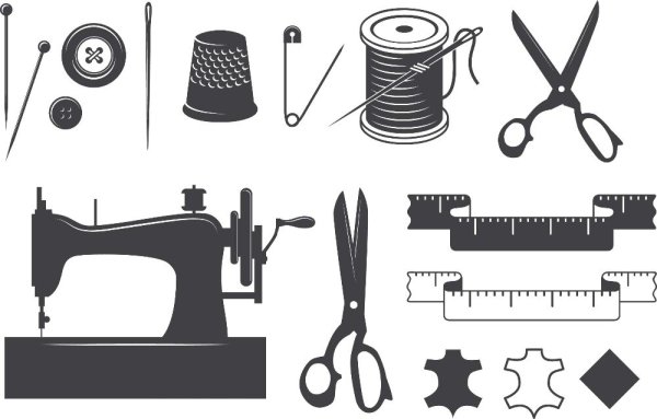 Швейные принадлежности силуэт