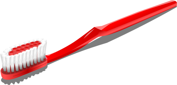 Зубная щетка на прозрачном фоне