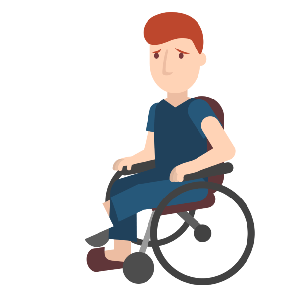 Инвалид на прозрачном фоне