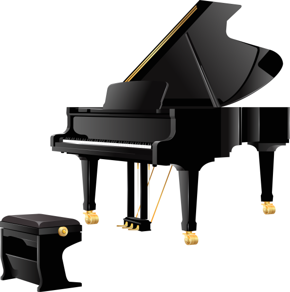 Рояль на белом фоне