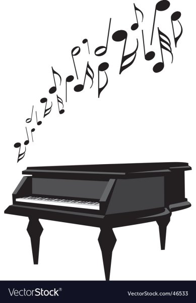 Фортепиано на белом фоне