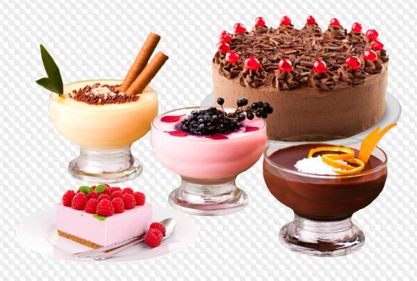 Десерты на белом фоне