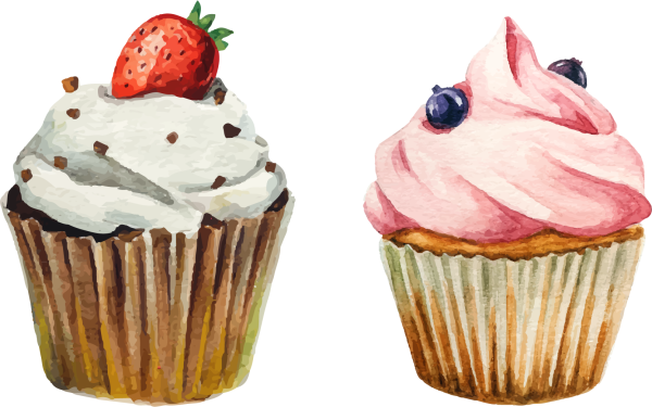 Кекс акварелью