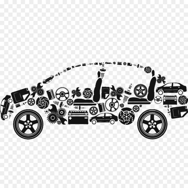 Машина из запчастей вектор