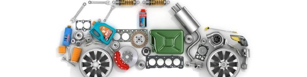 Баннер автозапчасти на белом фоне