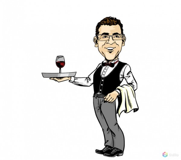 Официантка на прозрачном фоне