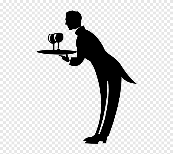 Официант рисунок