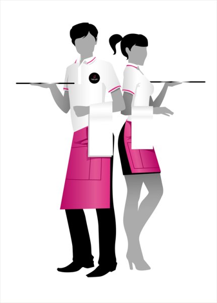 Официант на прозрачном фоне