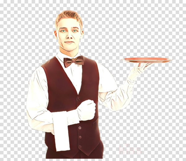 Официант без фона