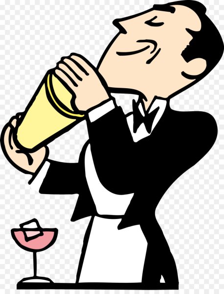 Официант на прозрачном фоне