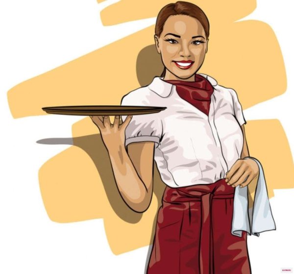 Официант раскраска для детей