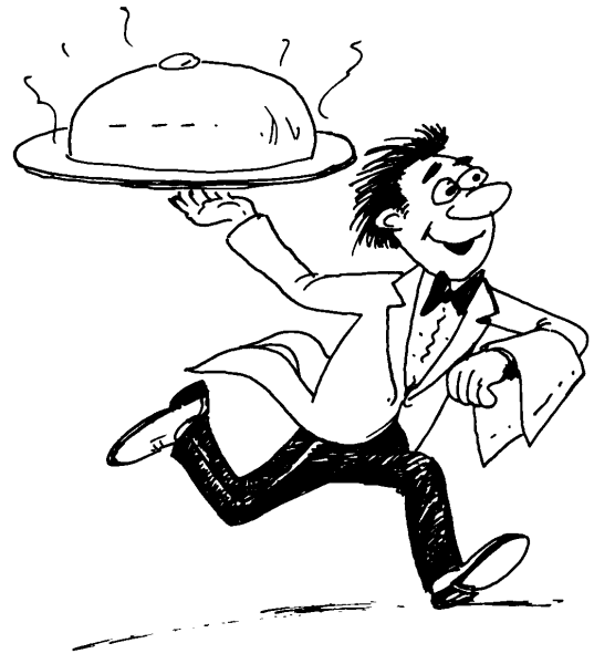 Официант без фона