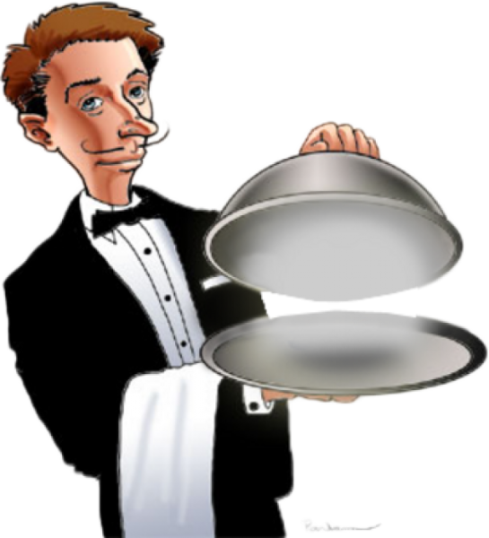 Официантка с подносом