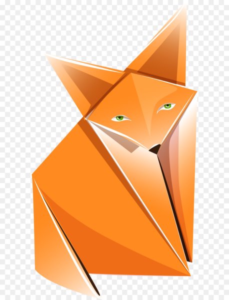 Фигурки оригами на прозрачном фоне