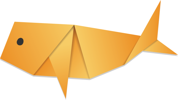 Оригами на прозрачном фоне