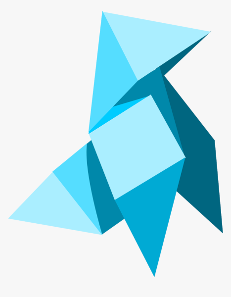 Оригами на прозрачном фоне