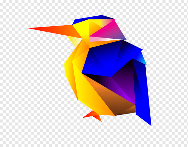 Оригами на прозрачном фоне