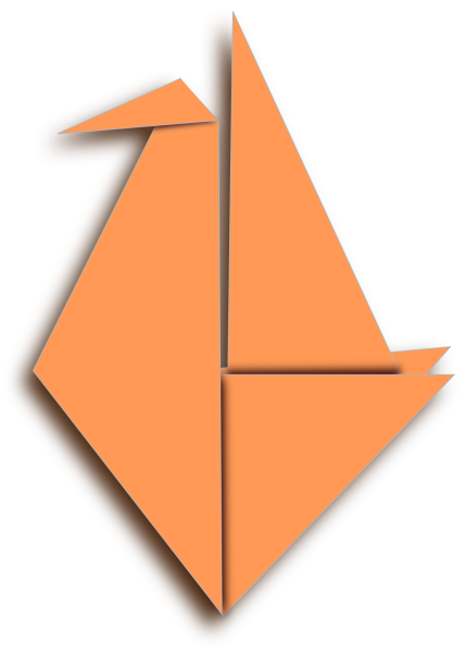 Фигурки оригами на прозрачном фоне