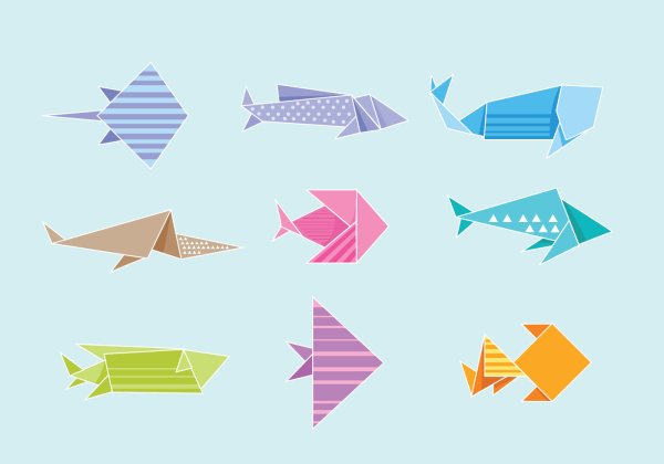 Птица оригами вектор