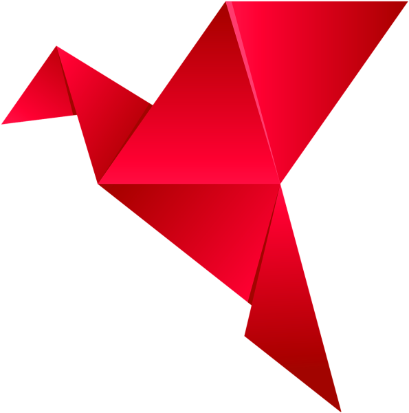 Оригами на белом фоне