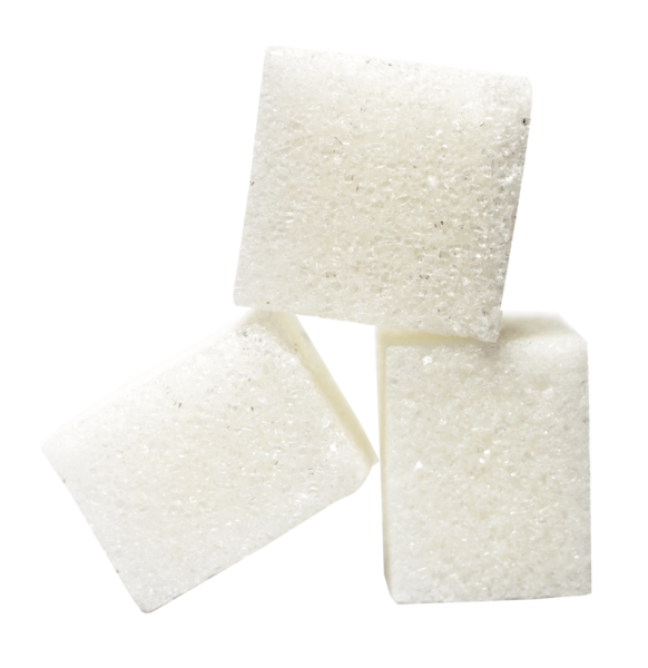 Сахар на белом фоне