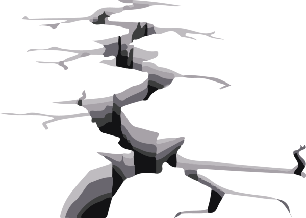 Трещины на прозрачном фоне