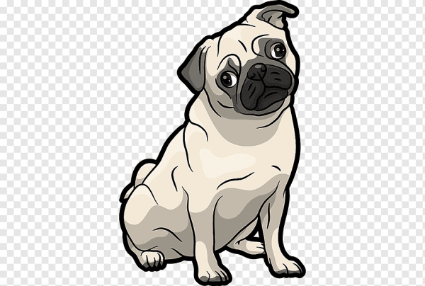 Мопс контур сбоку вектор