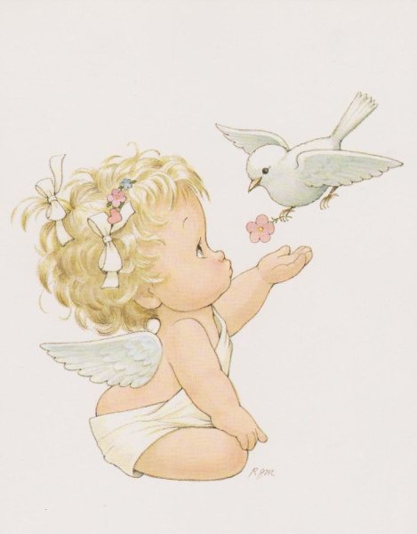 Ангелочек с голубем