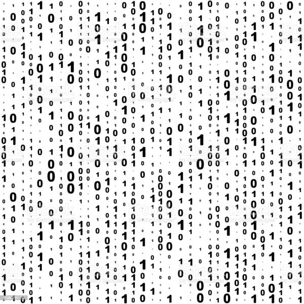 Двоичный код на белом фоне