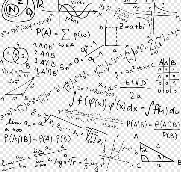 Математические формулы на прозрачном фоне