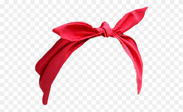 Красная повязка на голову для фотошопа с бантиком