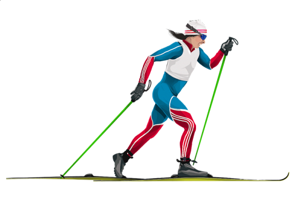 Лыжник на беговых лыжах вектор