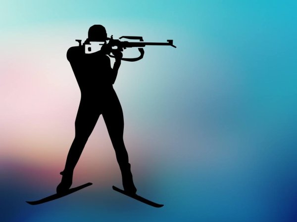 Биатлонист на прозрачном фоне