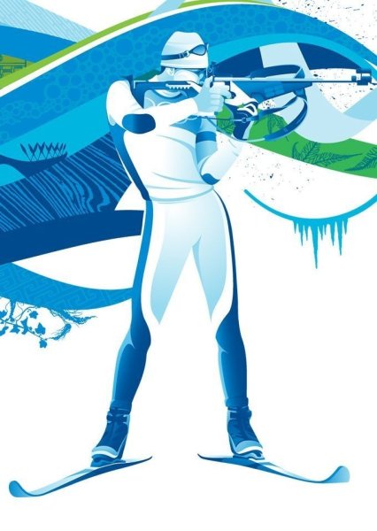 Лыжник абстракция