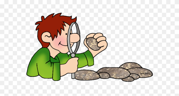 Геолог на белом фоне