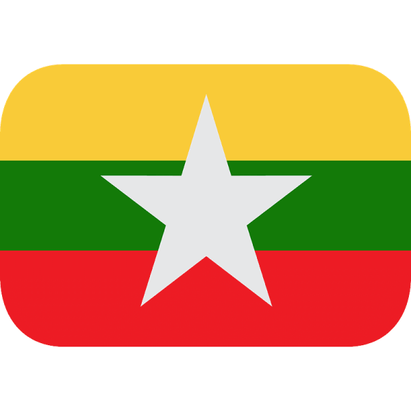 Мьянма флаг вектор