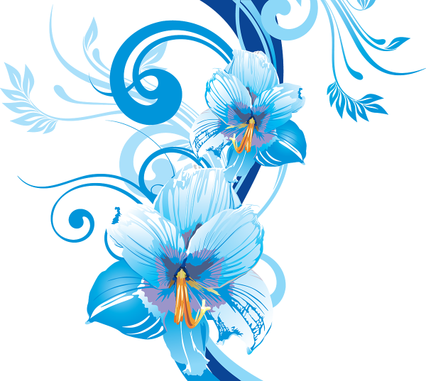 Векторные синие цветы