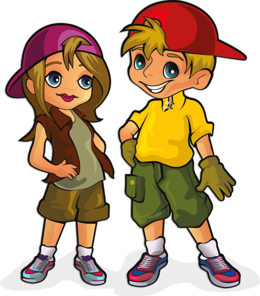 Мальчик и девочка мультяшные