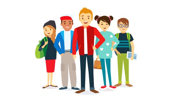 Студенты Векторная иллюстрация