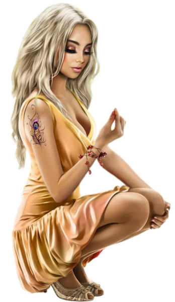 Нарисованные девушки блондинки