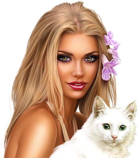 Блондинка с кошкой