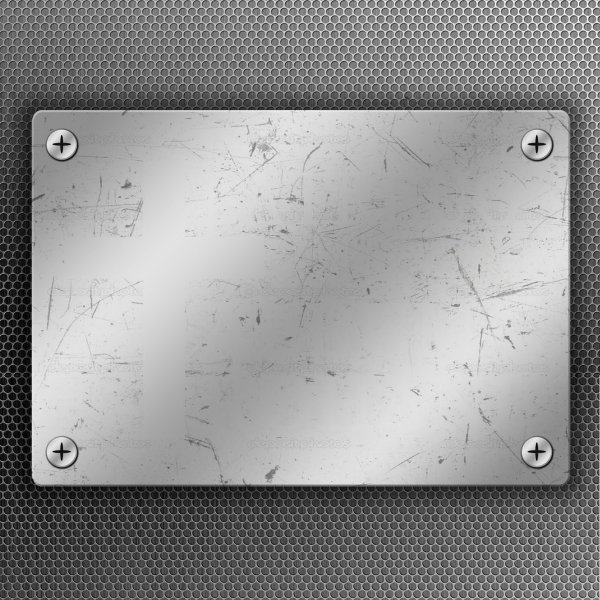 Металлическая табличка с заклепками