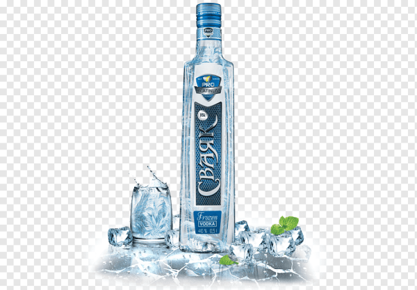 Бутылка водки на прозрачном фоне