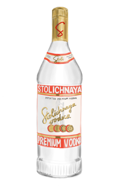 Бутылка водки на прозрачном фоне