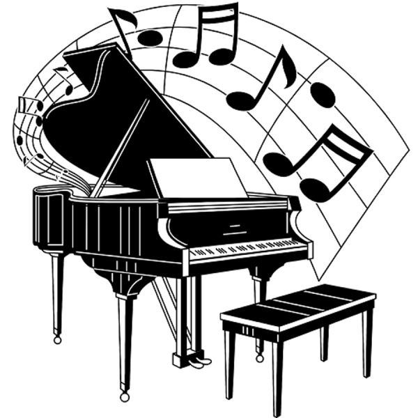 Фортепиано на белом фоне